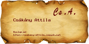 Csákány Attila névjegykártya
